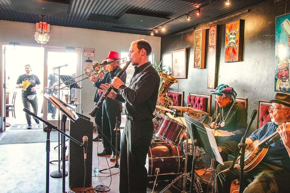 Live music at The Parish Mardi Gras party