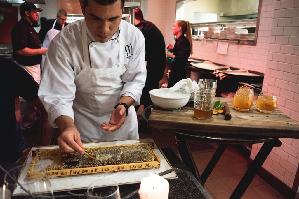 Tableside cocktails with programming chef Gabe Nabor at Miraval Arizona (Credit: Jackie Tran)