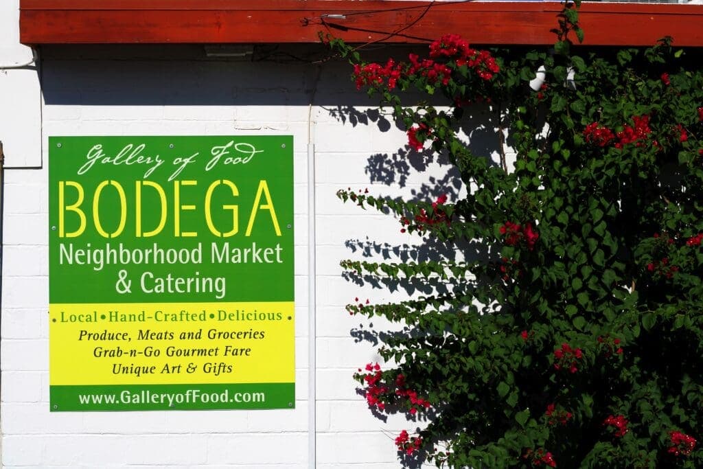 a sign above a store