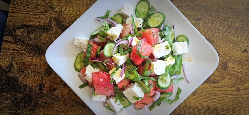 a plate of food on a table