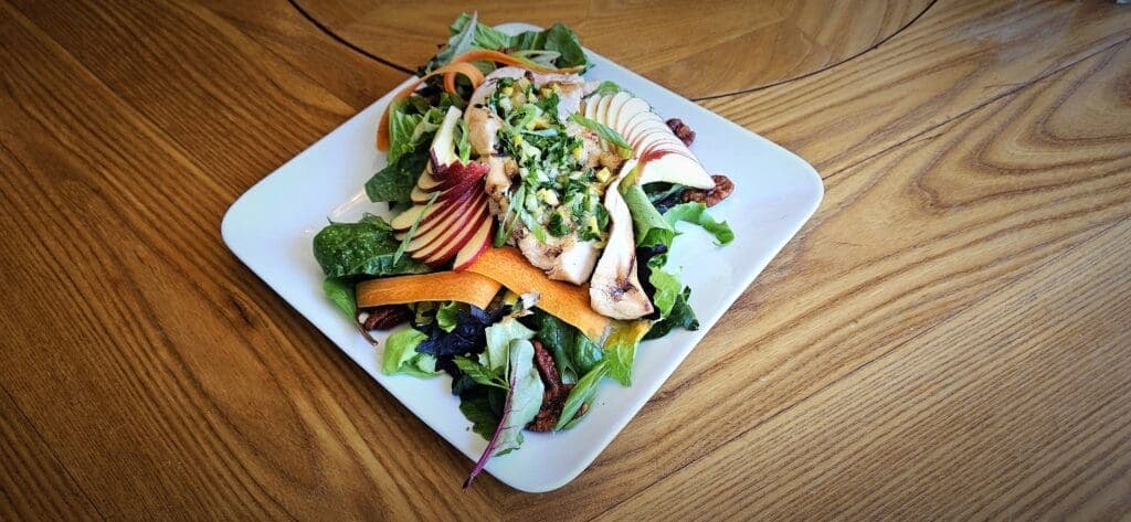 a plate of food on a table