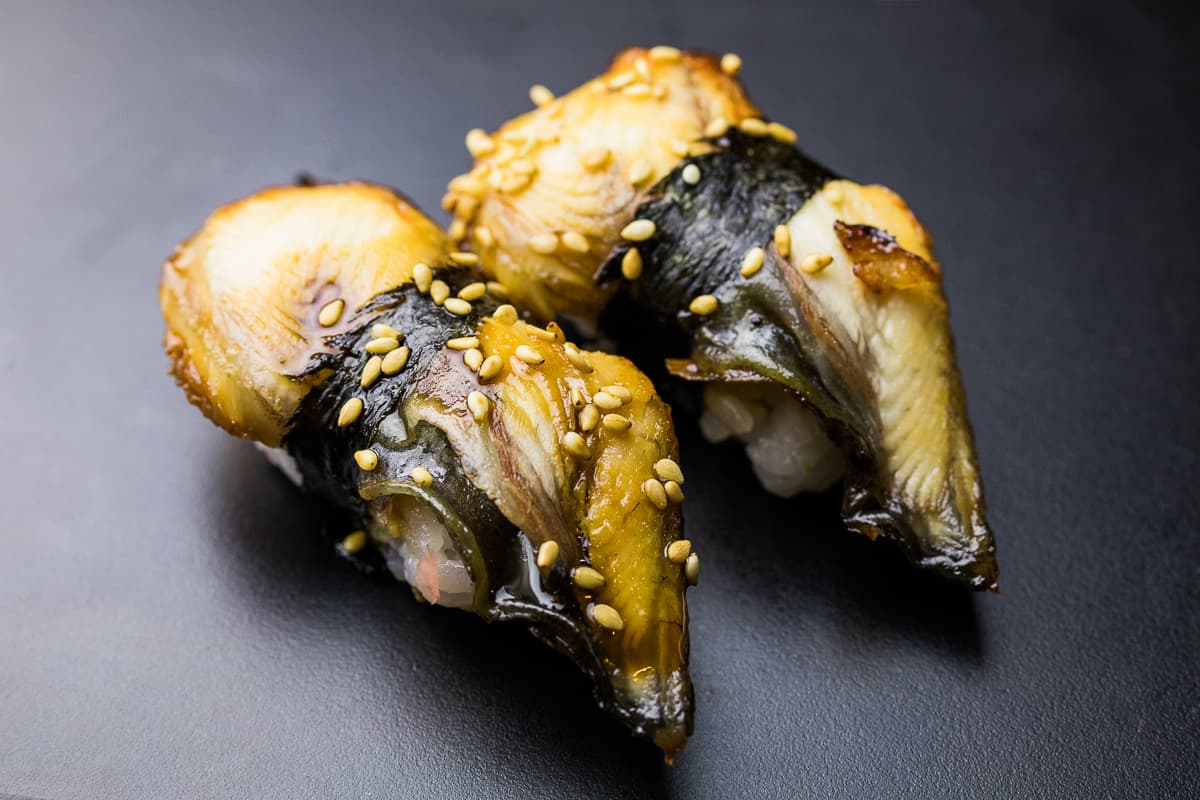 Unagi nigiri sushi at Sushi Cortaro on River (Credit: Taylor Noel Photography)