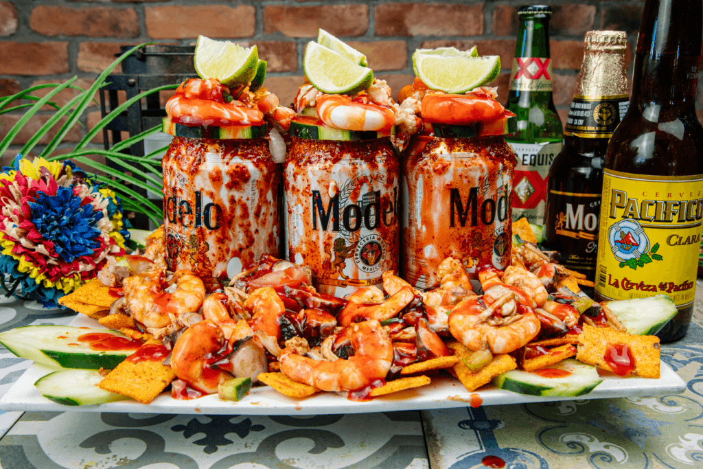 a tray of food on a table