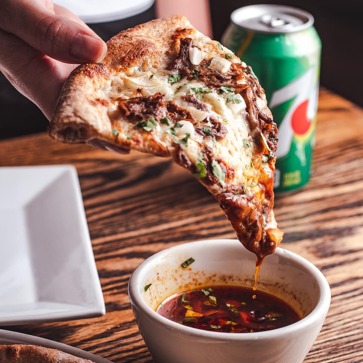 El Rustico Birria pizza at Zio Peppe