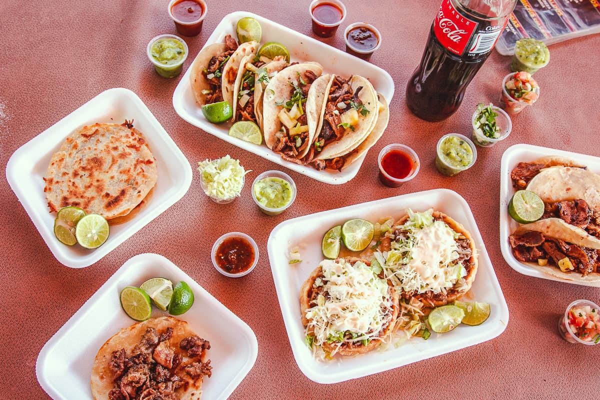 Assorted food at Polo's Taqueria at the Tohono O'odham Swap Meet