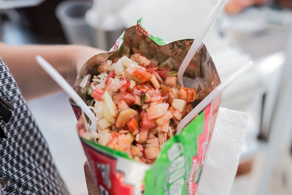 Ceviche Tostilocos from La Bomba at Tanque Verde Swap Meet (Photo by Adam Lehrman)