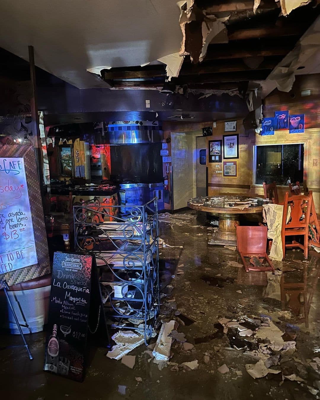 Fire damage at Teresa's Mosaic Cafe (Photo courtesy of Tucson Fire Departmen)