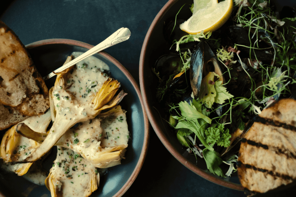 a bowl of food on a plate