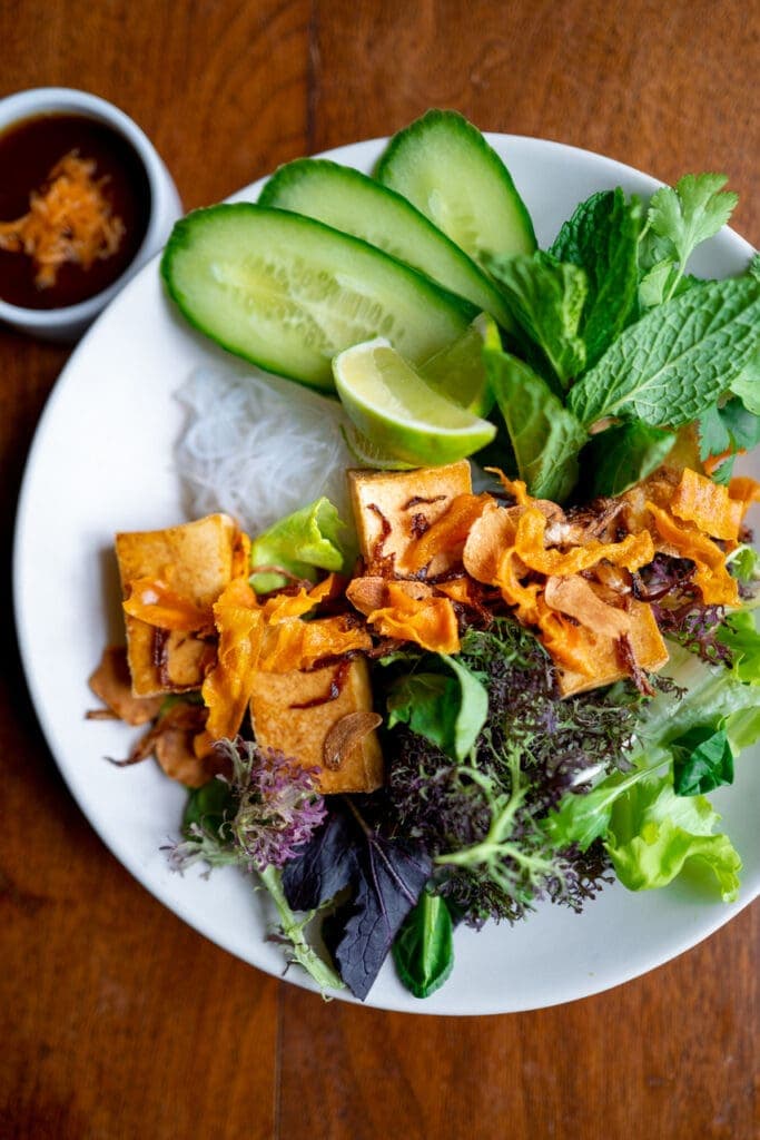 a plate of food on a table