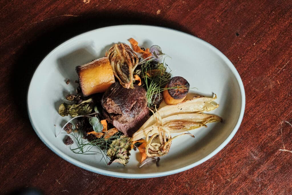 a plate of food on a table
