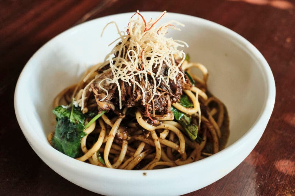 a bowl of food on a plate
