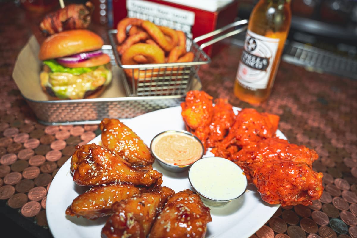 Hot and Sweet BBQ Wings at the Neighborhood