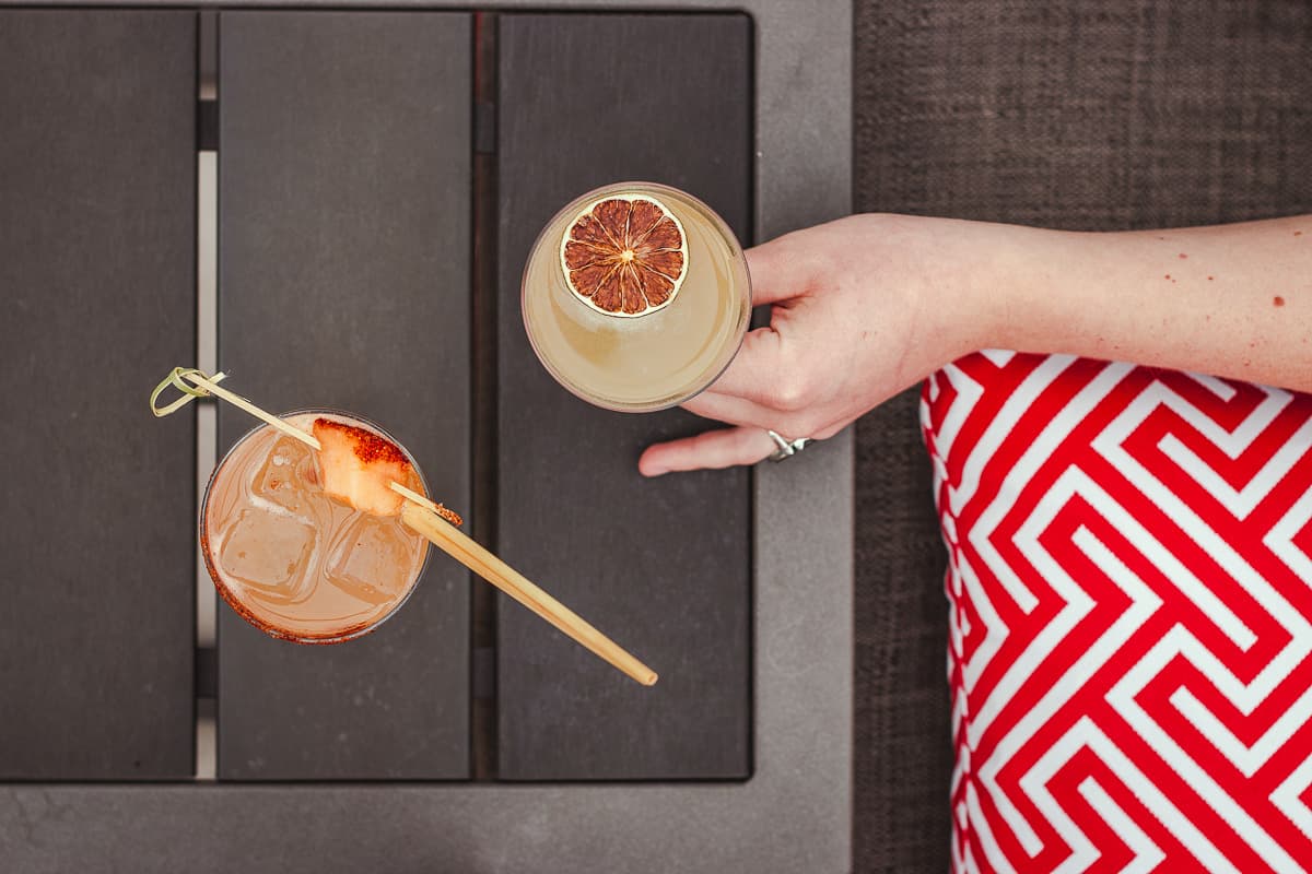 Cantaloupe Collins and Margarita poolside at the AC Hotel Tucson Downtown (Credit: Jackie Tran)