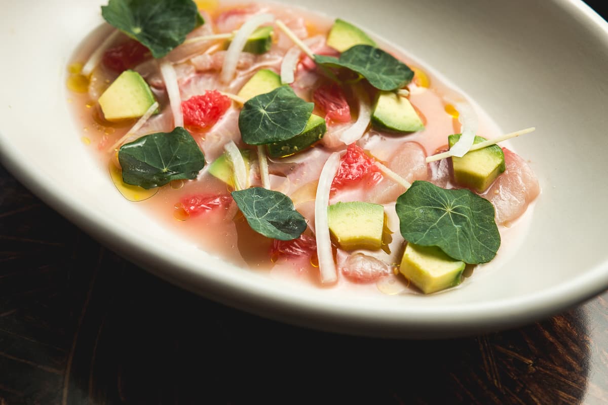 Kampachi Aguachile at Tito & Pep