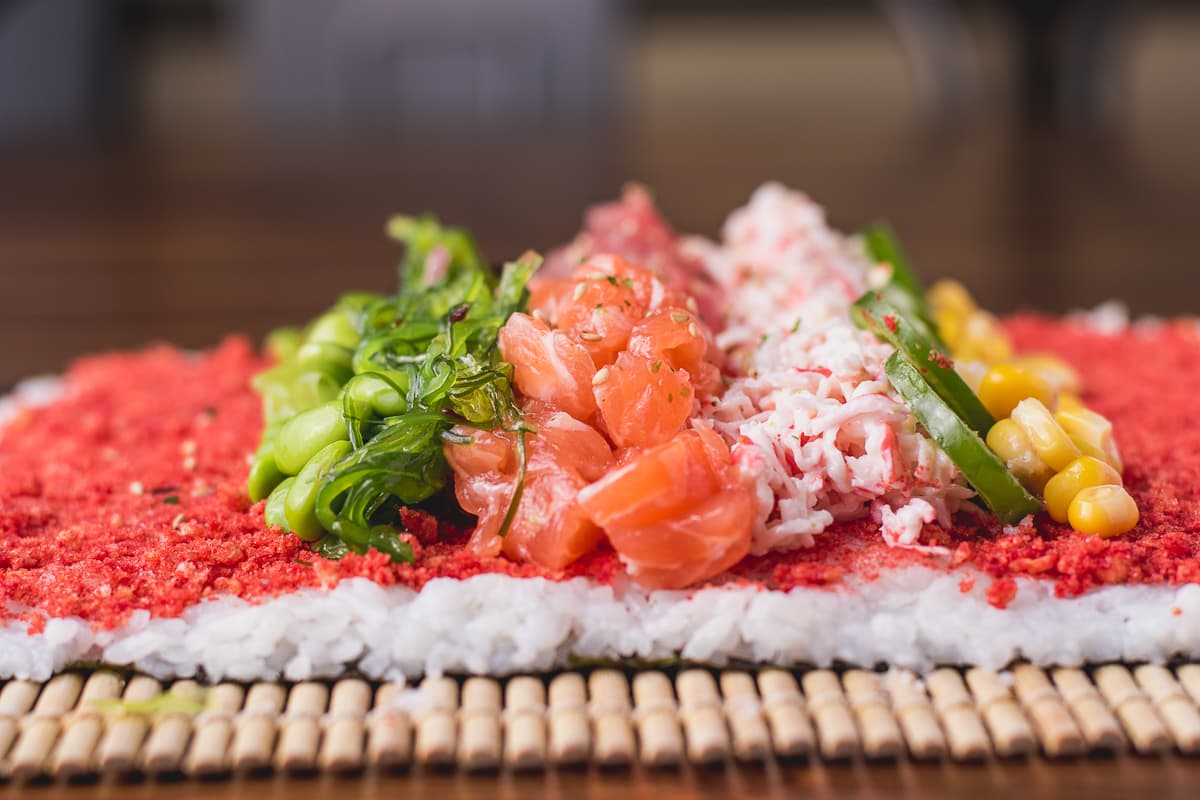 PokeZone burrito with crushed Hot Cheetos (Photo by Jackie Tran)