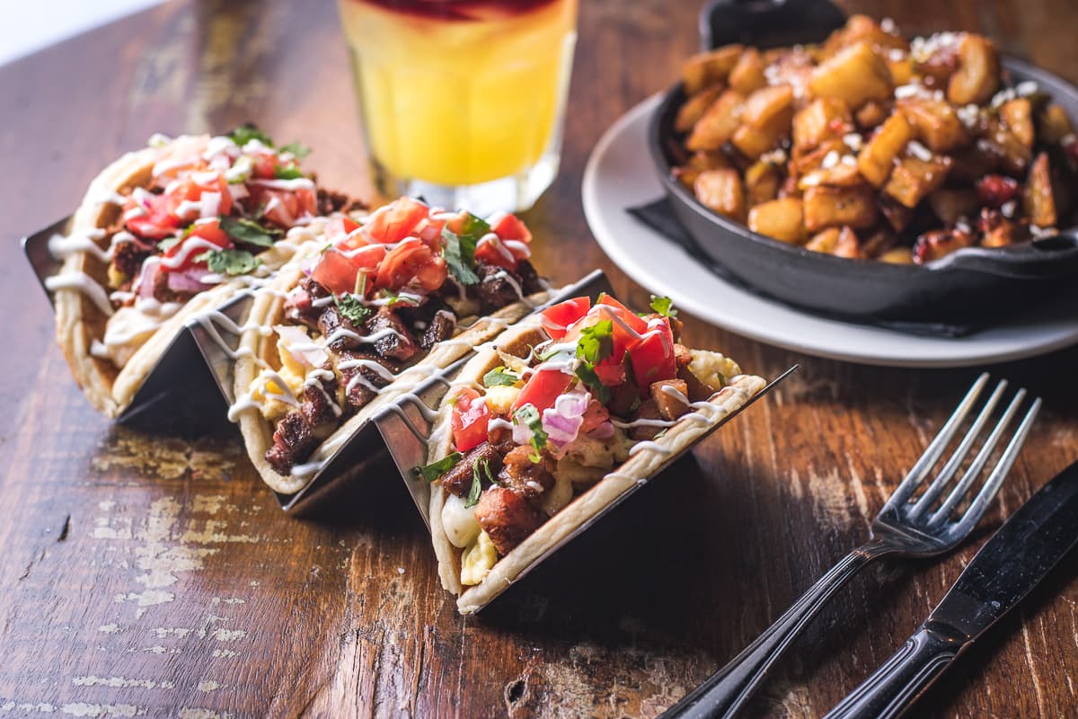 Breakfast Pacos (Pancake Tacos) at Charro Steak (Credit: Jackie Tran)