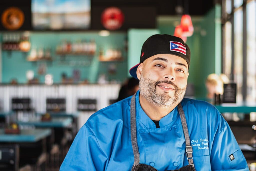 Owner-chef Carlos Garcia at Batey Puerto Rican Gastronomy (Photo by Jackie Tran)
