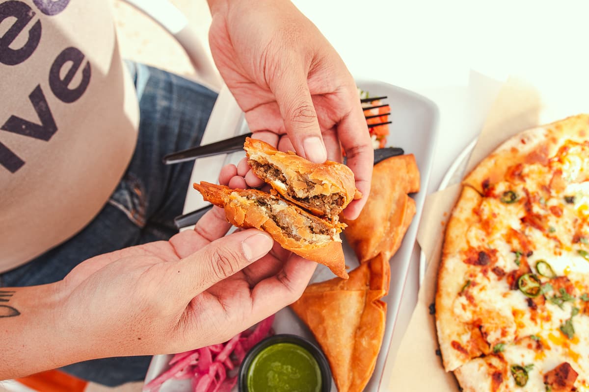 Keema Samosas at Twisted Tandoor