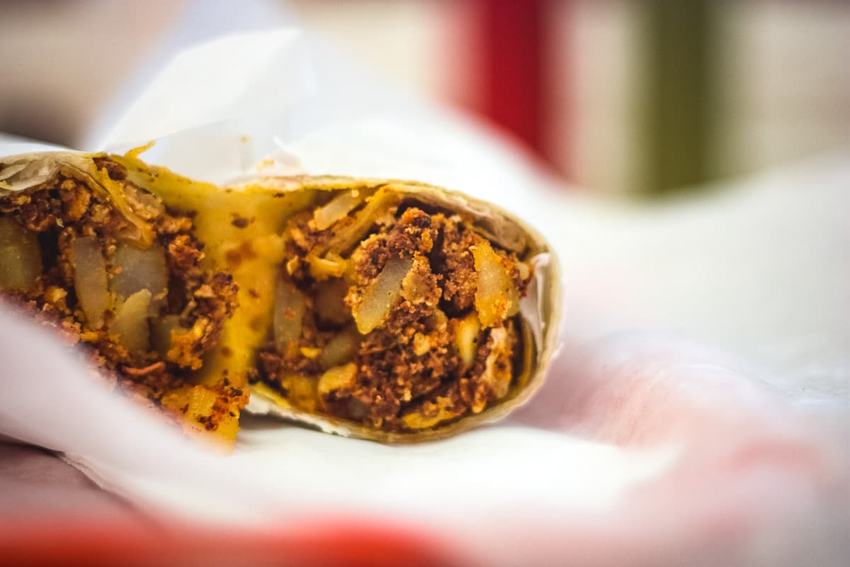 Chorizo breakfast burrito at Paco's Mexican Food (Credit: Jackie Tran)
