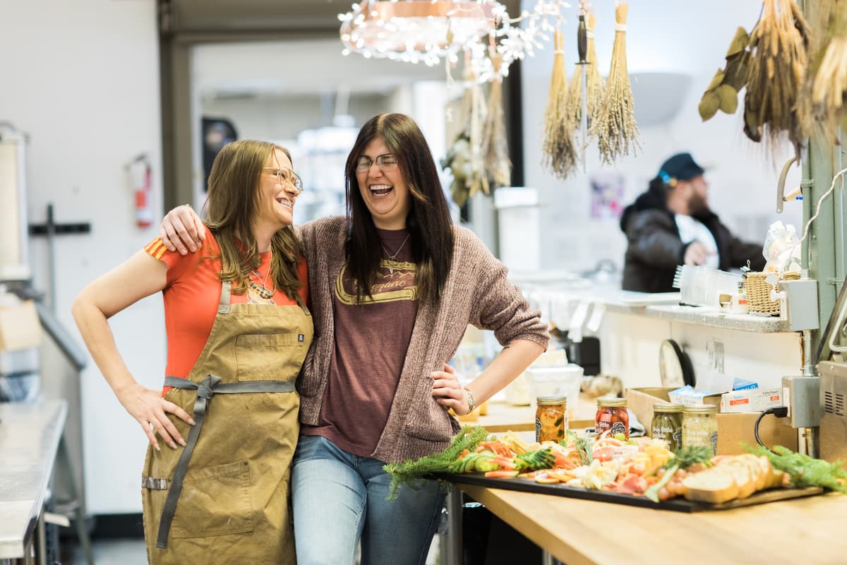 Vanessa Moon and Nichole Larkin, GM of Flora's Market Run