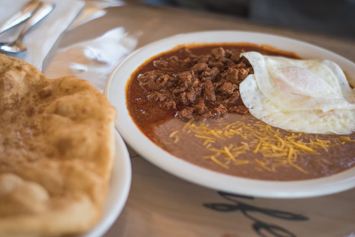 Red Chile Popover Breakfast Meal at Santa Rosa Cafe (Credit: Jackie Tran)