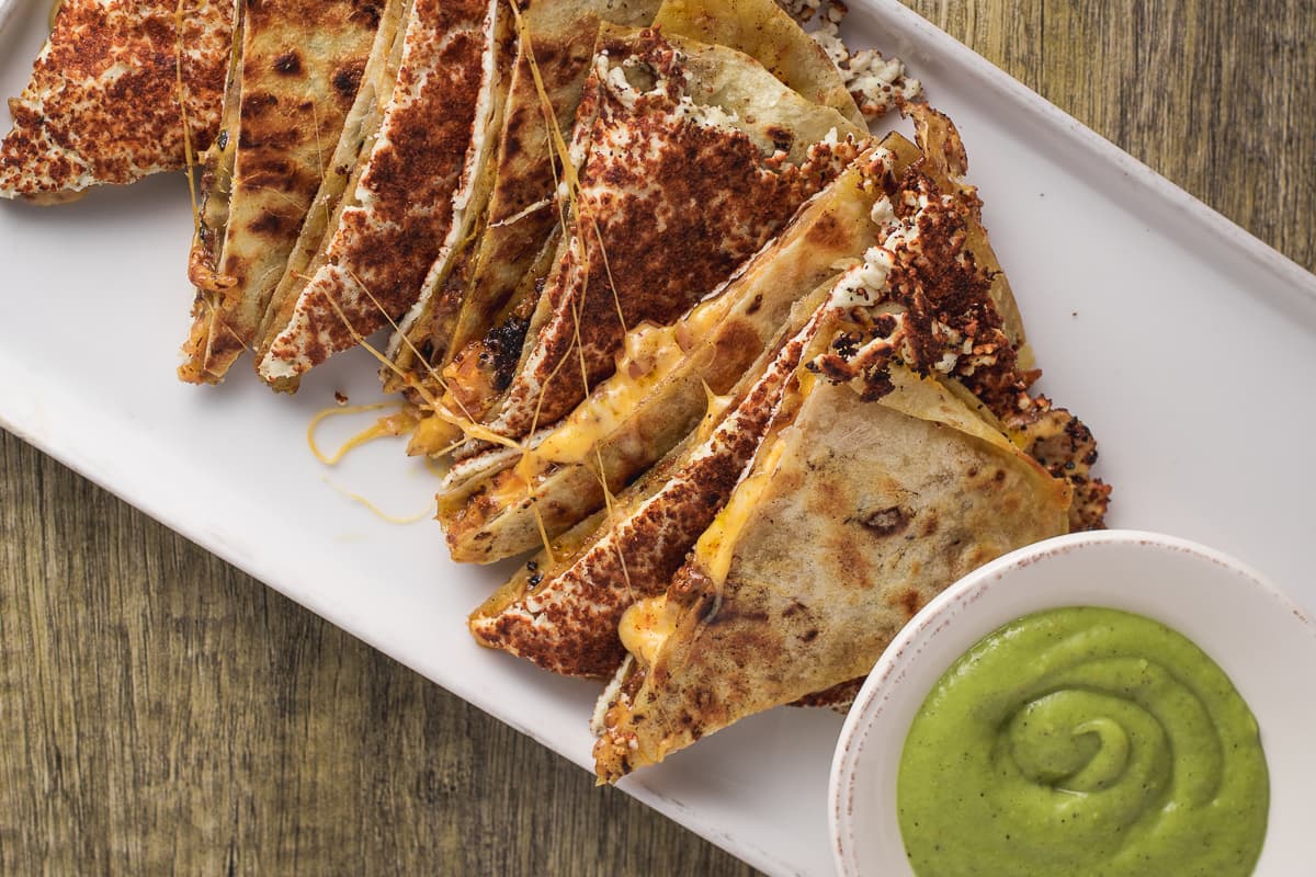 Chorizo Beef Quesadilla from the late night menu at Ermanos Craft Beer & Wine Bar (Credit Jackie Tran)