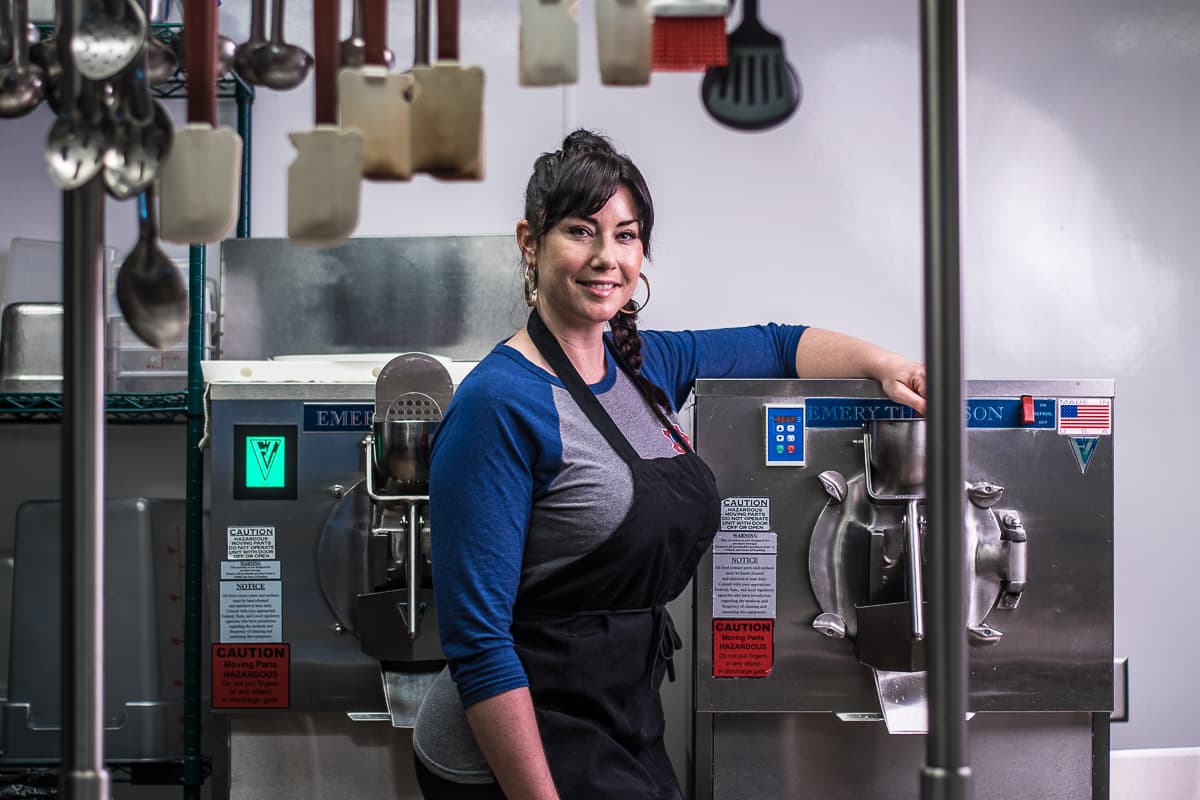 Dominique Stoller, executive pastry chef and general manager at HUB Ice Cream Factory, events and catering chef at Playground Bar & Lounge (Credit: Jackie Tran)