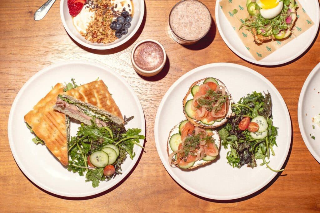 Mortadella Panino and Gravlax Bagel at Monsoon Chocolate Cafe + Market (Photo by Jackie Tran)