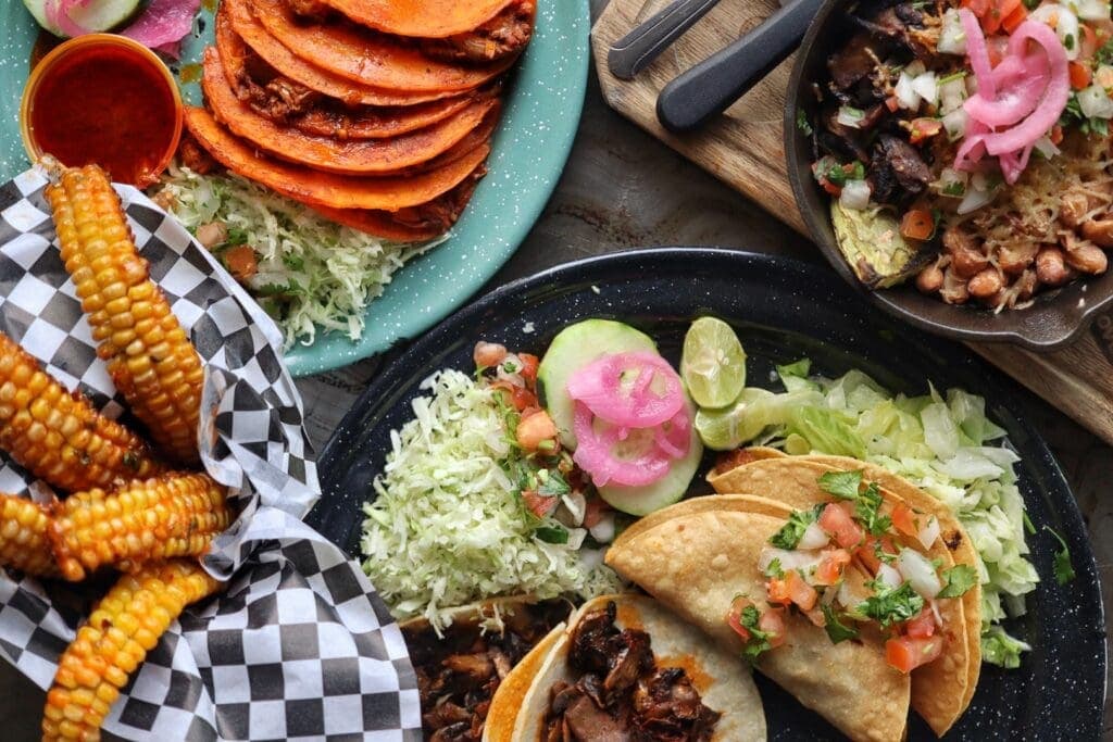a bunch of food on a plate