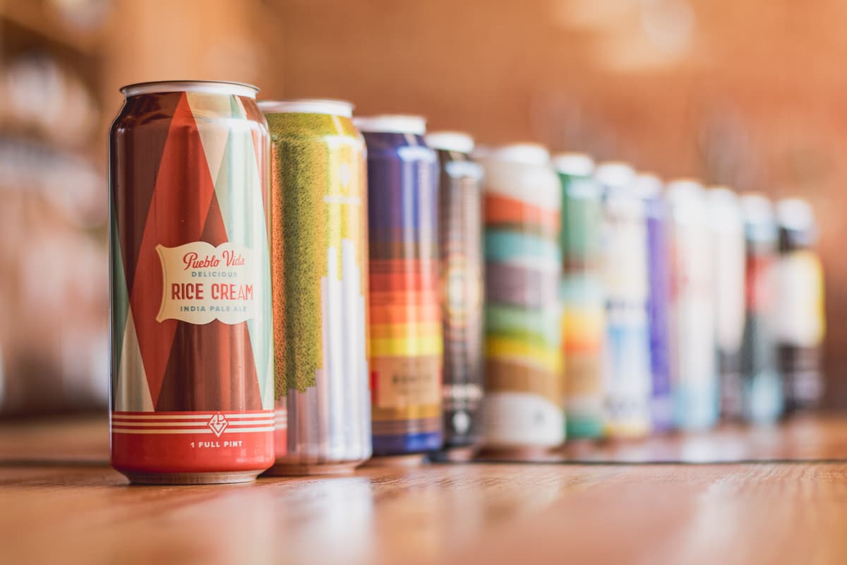 Pueblo Vida Brewing Company Cans (Credit: Jackie Tran) Pueblo Vida Brewing Company Cans (Credit: Jackie Tran)