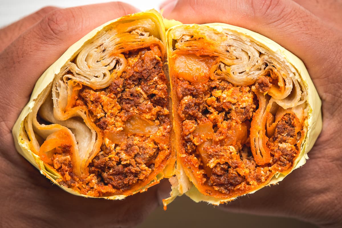 Chorizo, egg, and potato burro from Anita Street Market