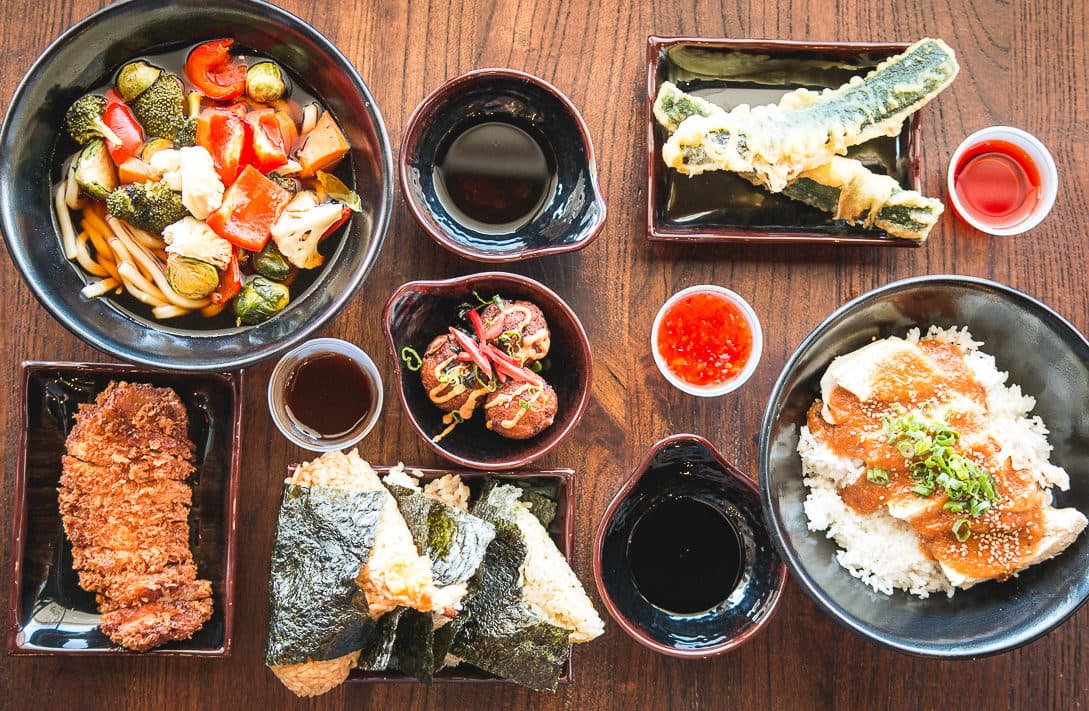 Assorted food at Maru Japanese Noodle Shop (Credit: Jackie Tran)