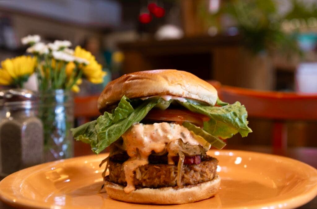 a close up of a sandwich on a plate
