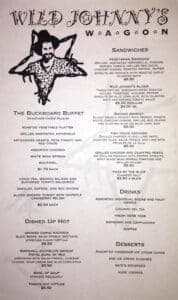 Wild Johnny's Wagon Menu