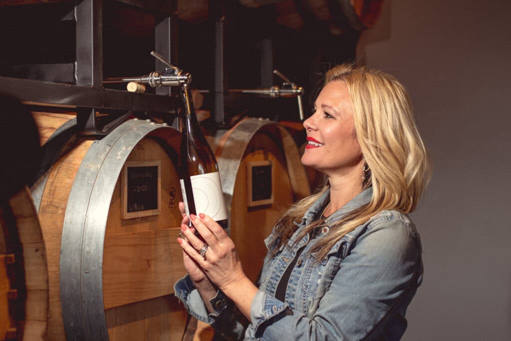 Co-owner Kristel Johnson at Vertigo Wines (Photo by Jackie Tran)