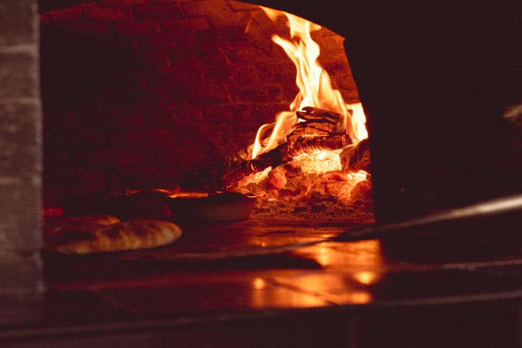 Wood-fired oven at Brinis Mediterranean Cuisine (Photo by Jackie Tran)