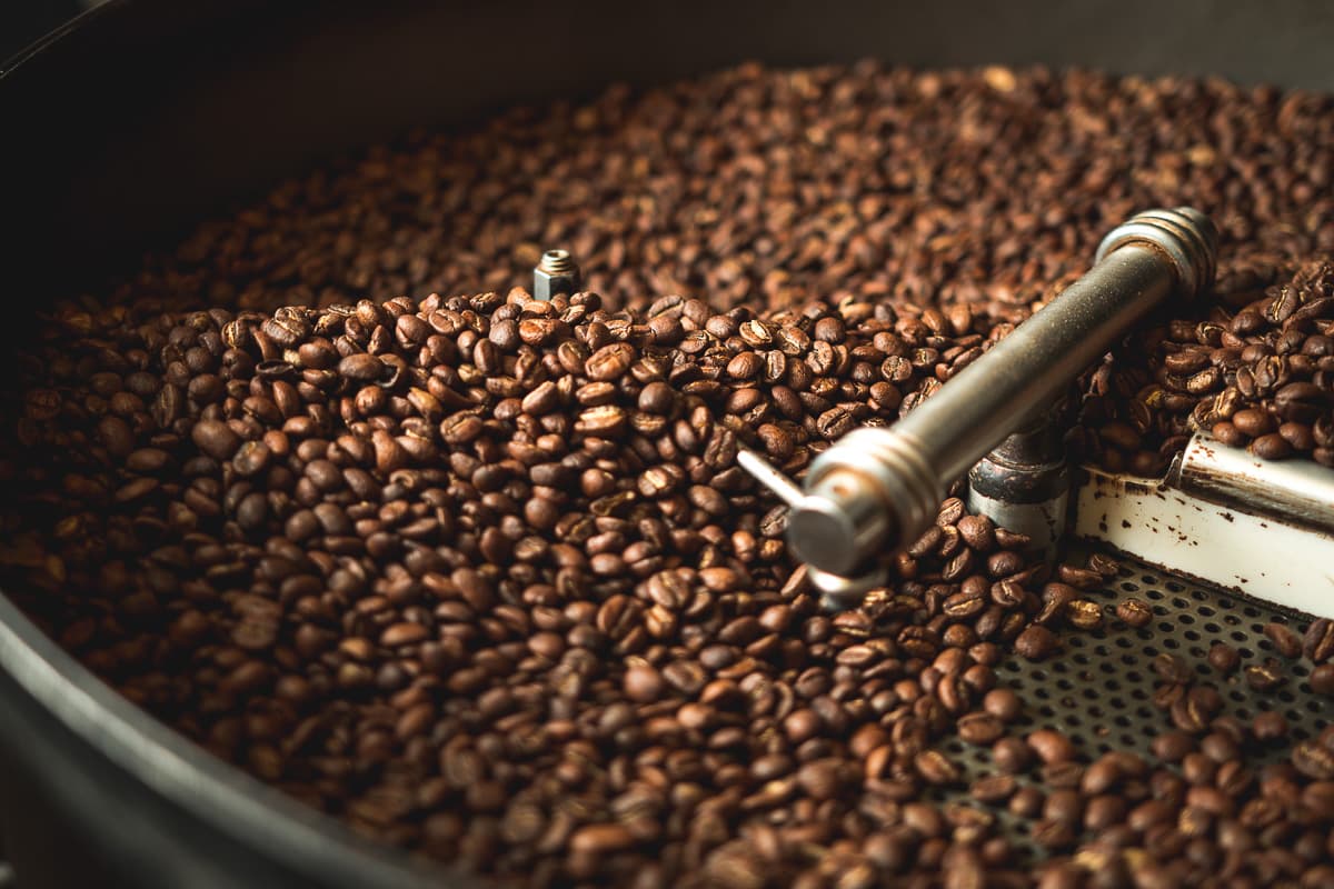 Coffee beans roasting at Yellow Brick Coffee (Credit: Jackie Tran)