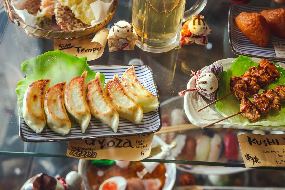 Gyoza display at Yoshimatsu Japanese Eatery (Credit: Jackie Tran)