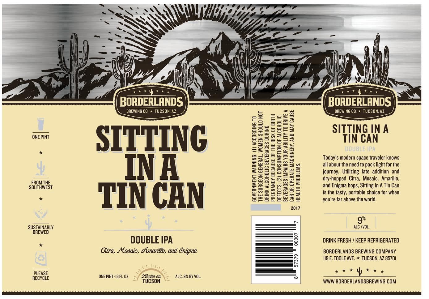 “Sitting in a Tin Can” Double IPA Can Release at Borderlands July 11