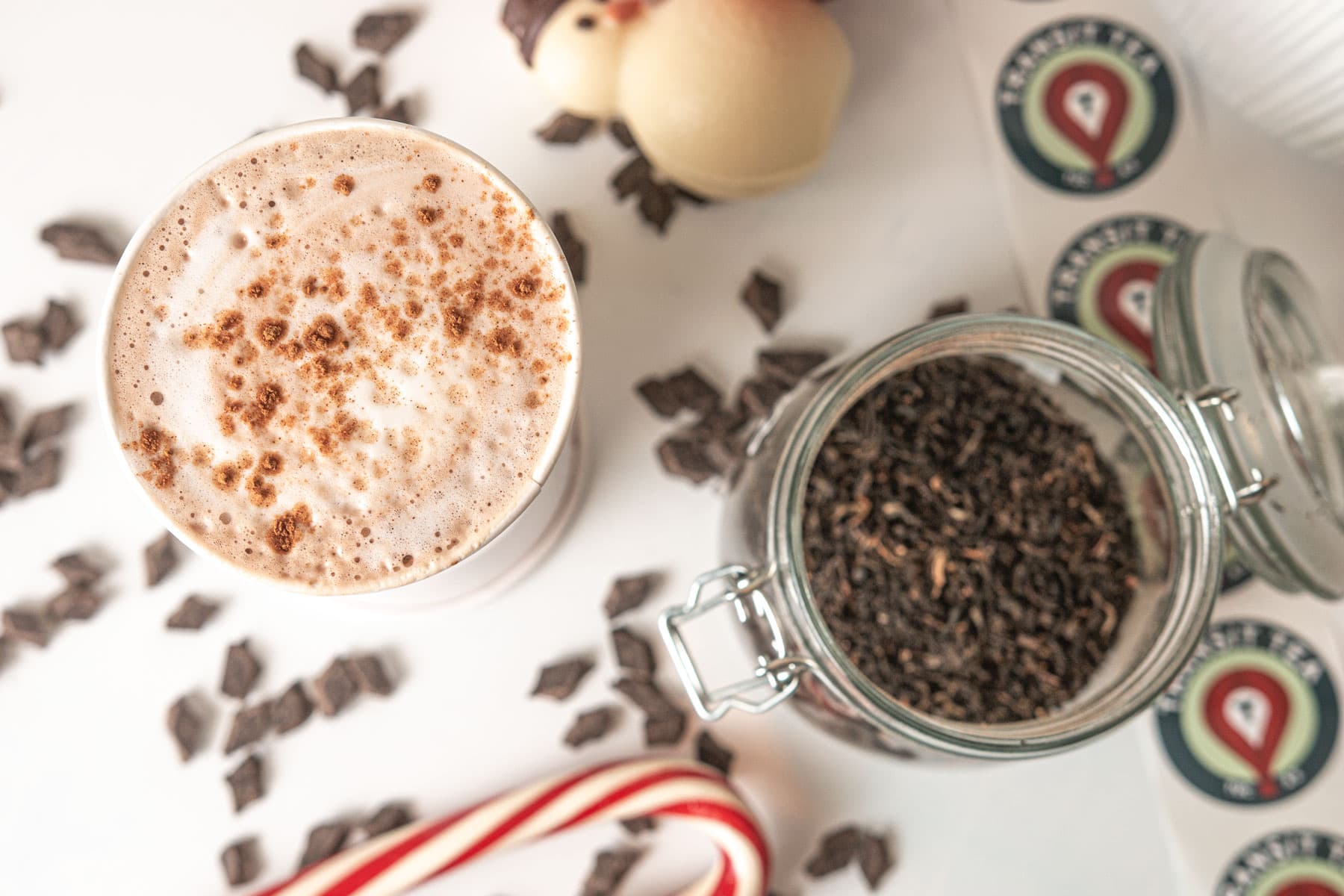 Transit Tea’s black & peppermint tea-based Merry Mint Mocha is pure holiday bliss