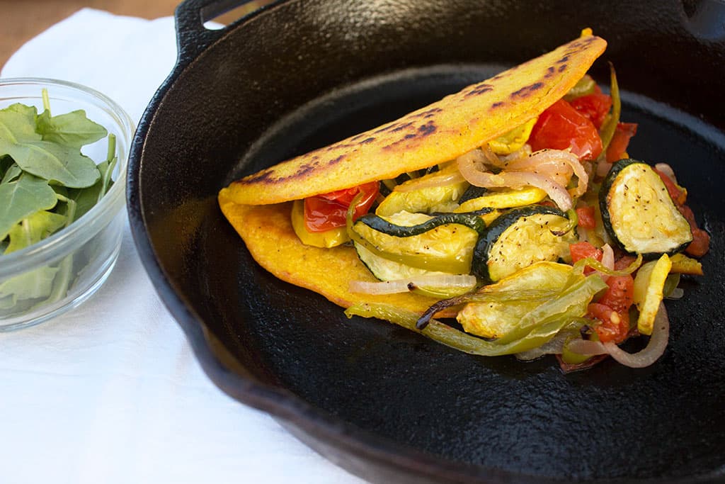 Vegan Calabacitas Stuffed Omelet