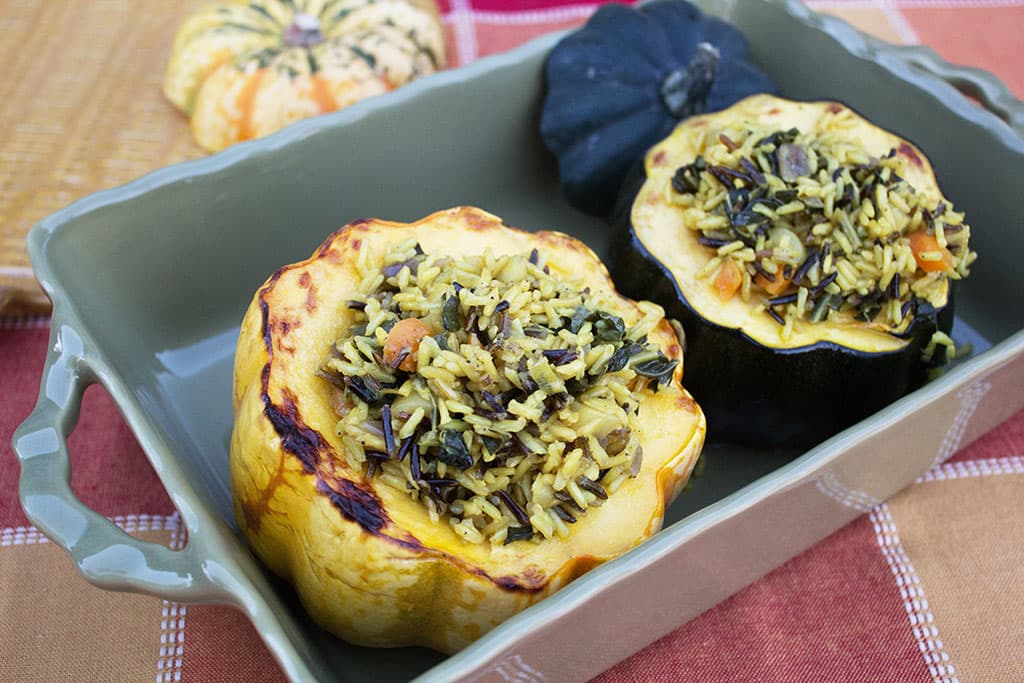 Wild Rice Stuffed Roasted Squash
