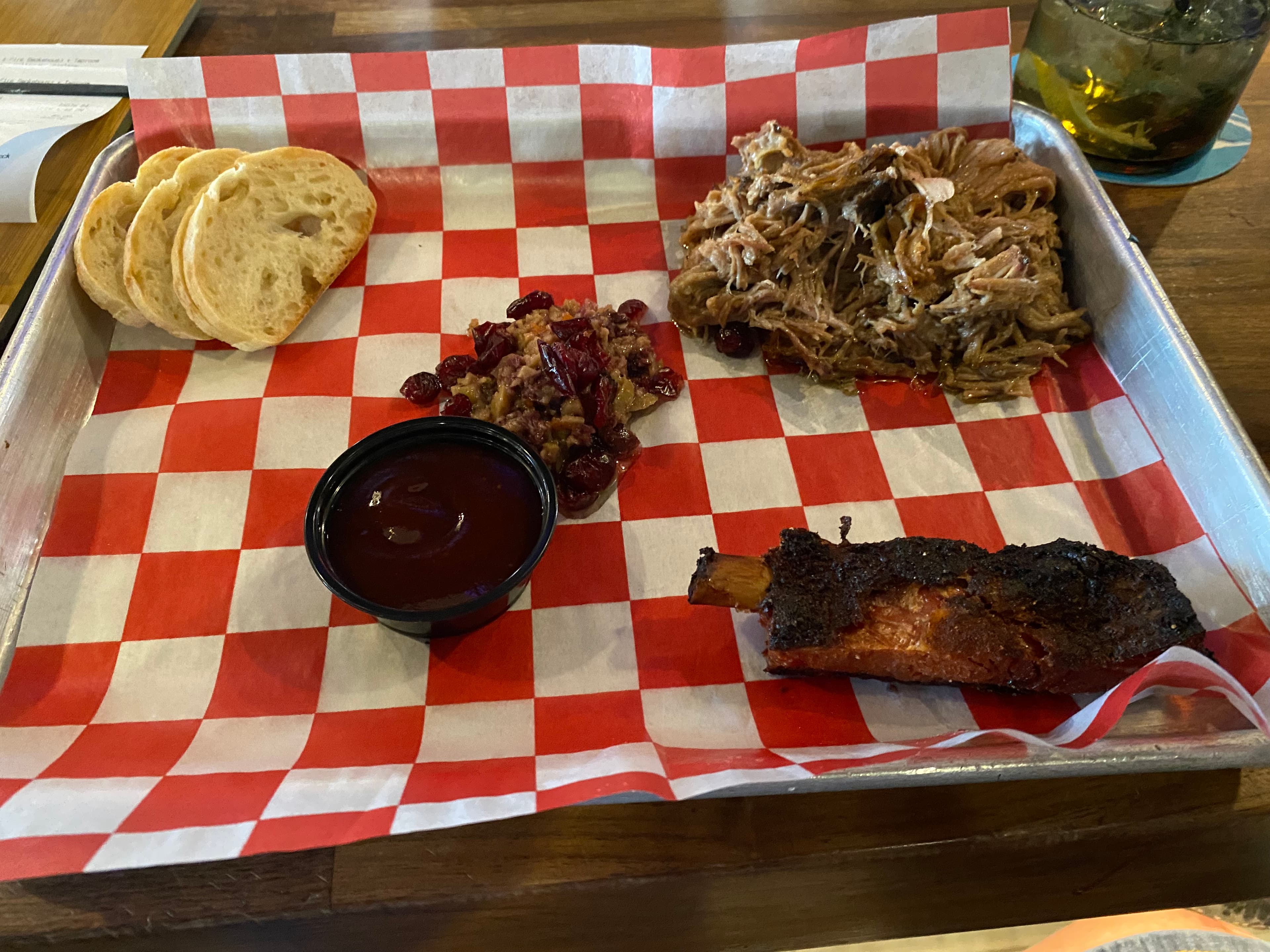 BBQ Board-Pulled Pork and Rib Chop