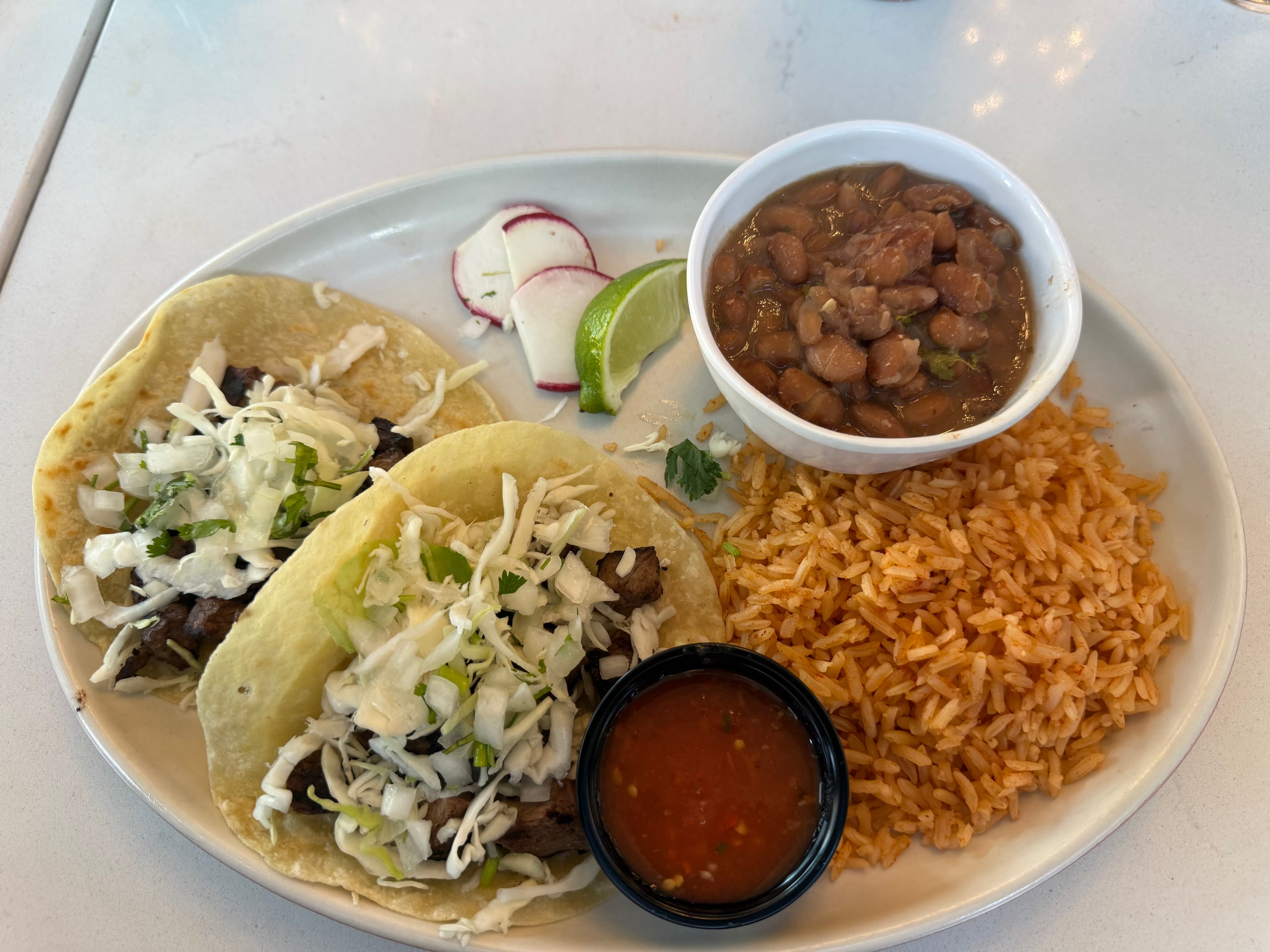 Carne Asada Taco Plate