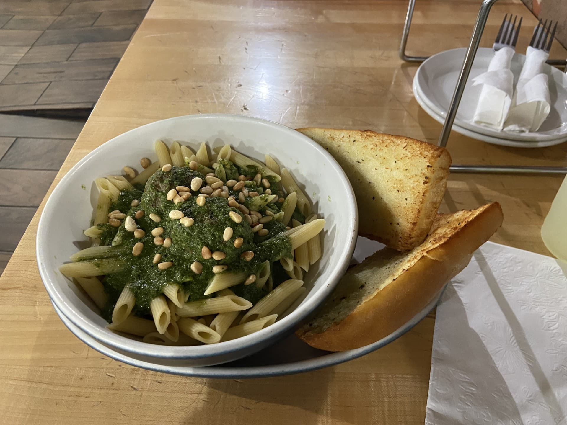 Penne Pesto with Meatballs
