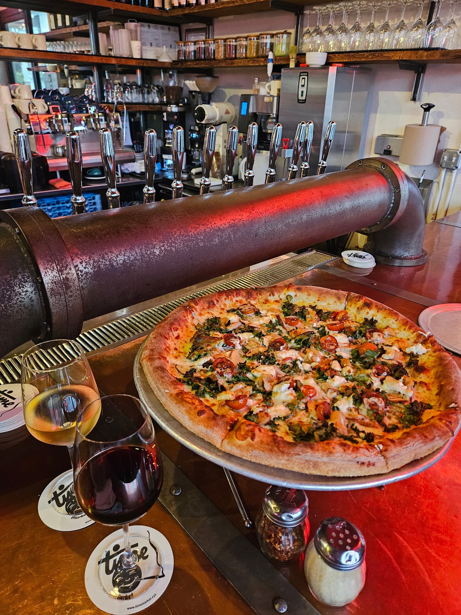 Kale and Cherry Pizza