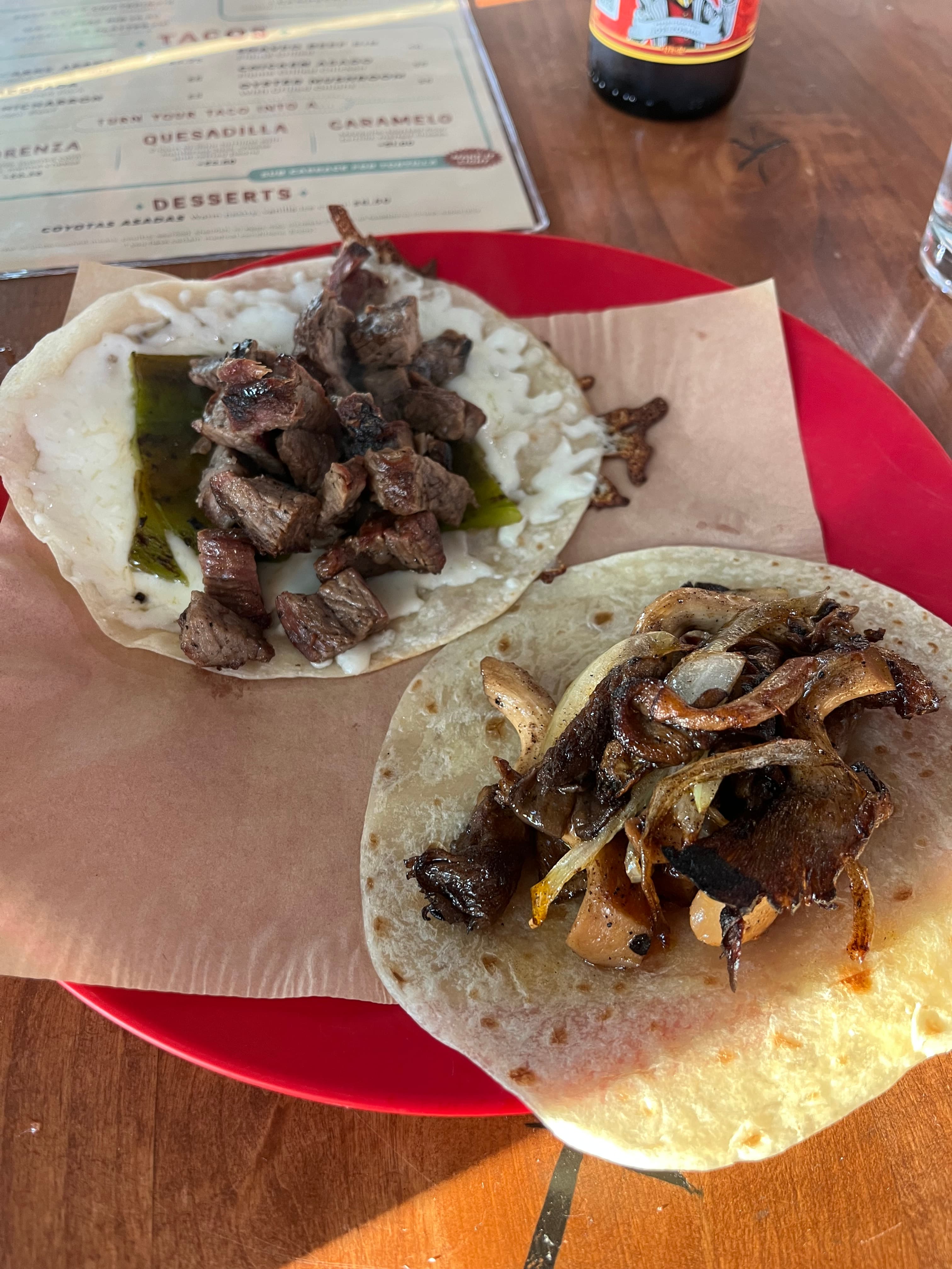 Chile Verde Taco and Oyster Mushroom Taco