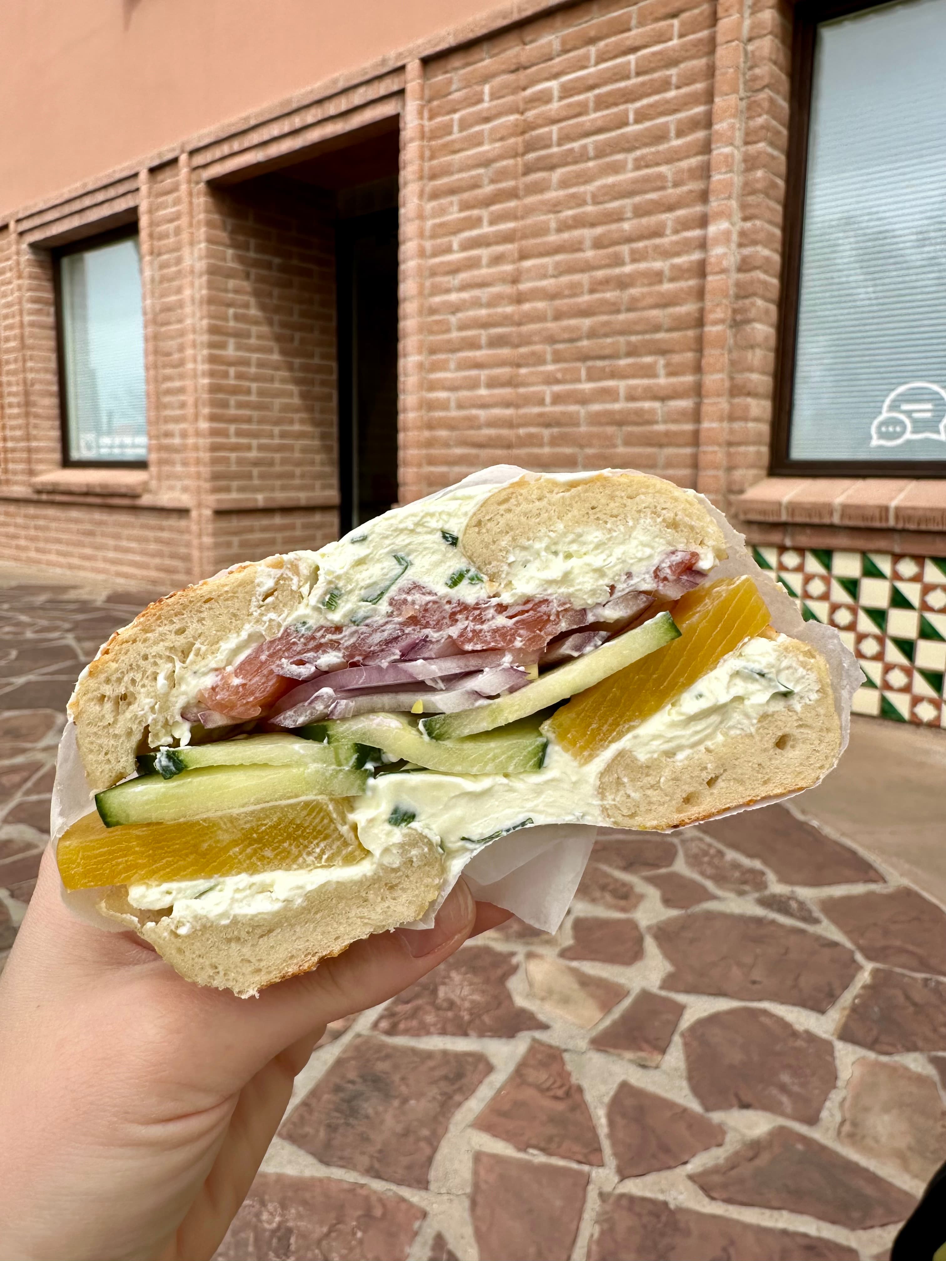 Closed-Face Lox and Golden Beet Sandwich