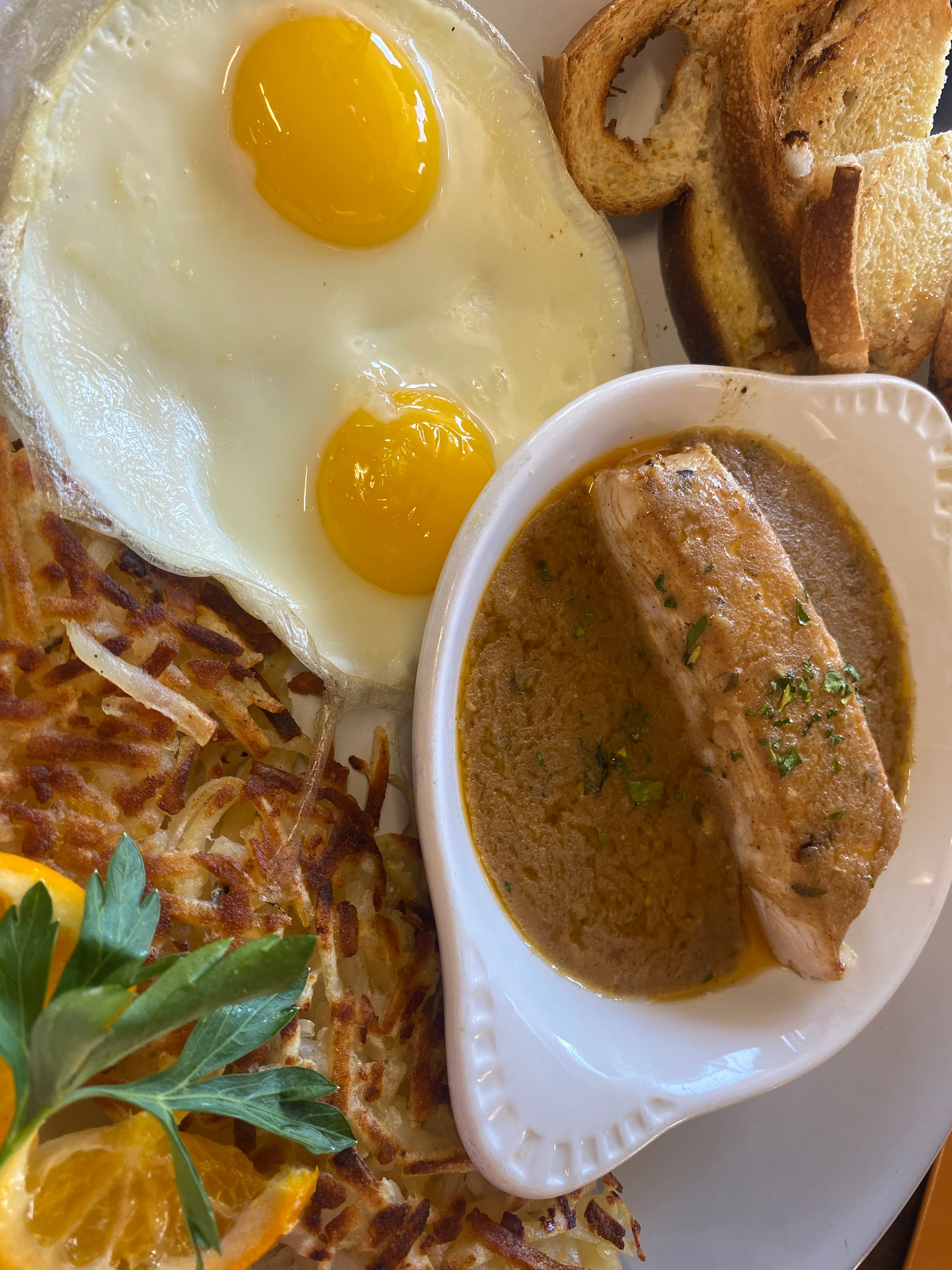 Garlic Chicken and Farm Eggs