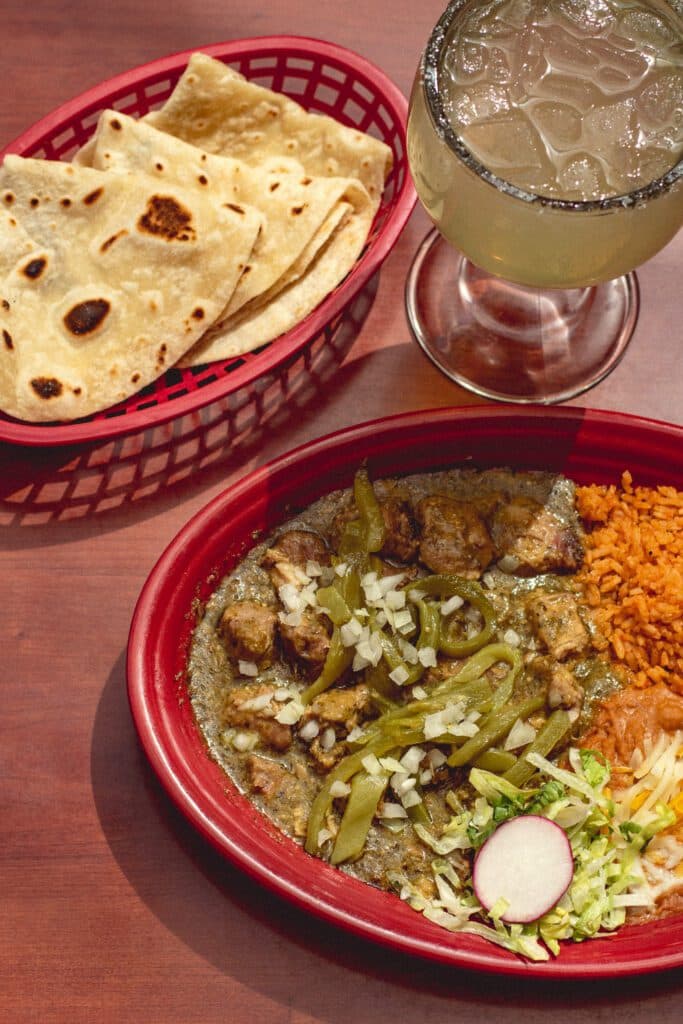 Pork Chile Verde with Fresh Flour Tortillas